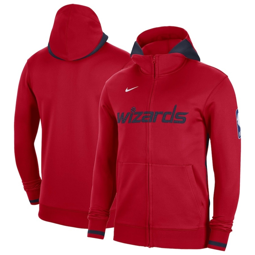 Men's Washington Wizards Nike Red Authentic Showtime Full-Zip Hoodie NWT Size L